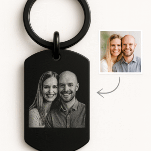 Pendentif personnalisé avec photo et/ou texte gravée au laser